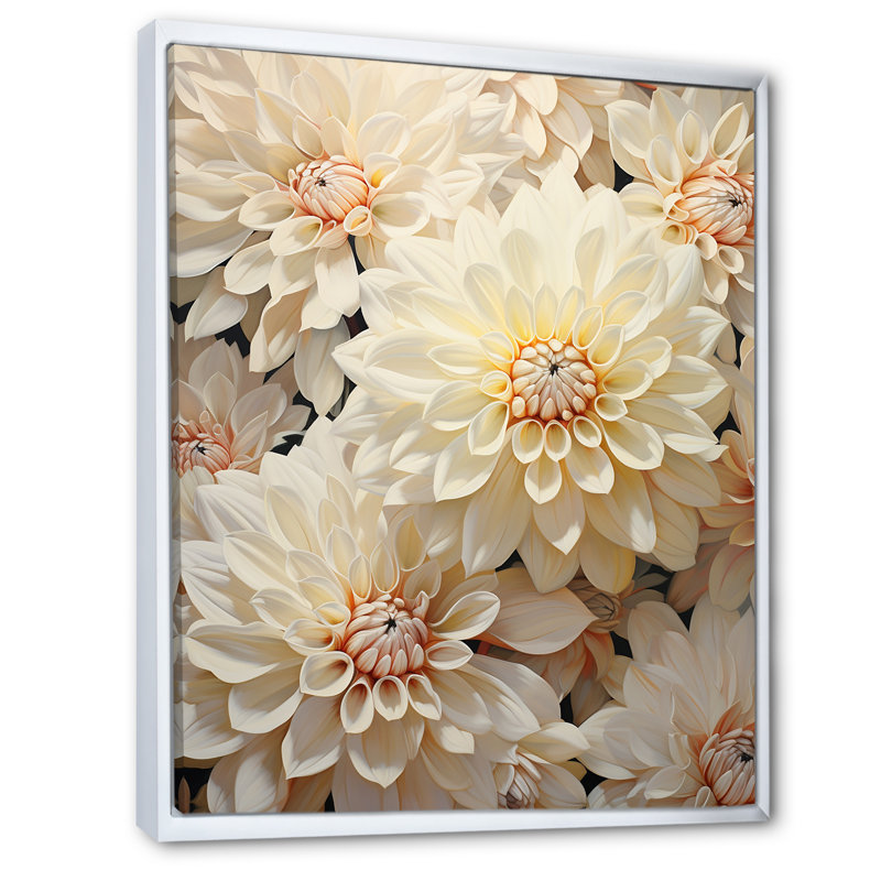 Minimalisme mamans en beige et en couleur atténuée IV sur toile, Cadre flottant blanc, H 44 po x l 34 po x P 1,5 po