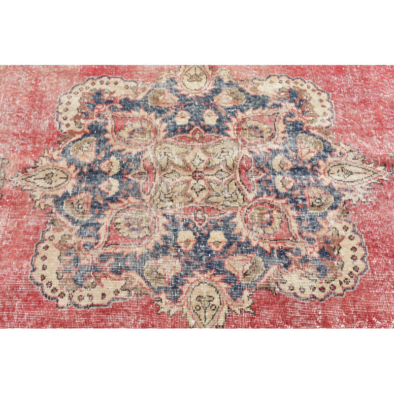 Grand tapis turc rétro en laine Oushak rétro idéal pour rehausser tout décor de salon
