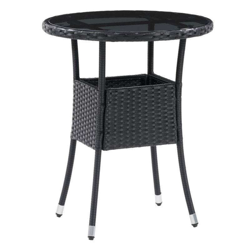 Loizzo Round Metal Outdoor Bistro Table , 24'' in. W 23.75'' in. D