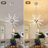 24-Light Modern Chandelier with Height-Adjustable Bubble Pillar Accents Silver