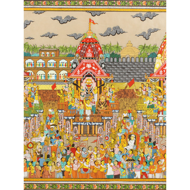 Jagannath Rath Yatra Patachitra, peinture sur soie tussar