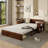 Full Size Multifunctional Daybed with Removable Desk, Storage Drawers, and Hydraulic Lift Side Tables,  Espresso -494576431-494576429