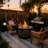 23 inch Outdoor Gas Fire Table with Wine Barrel Look in Terrafab
