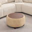 Table basse ronde avec repose-pieds rembourré avec plateau amovible-396738357