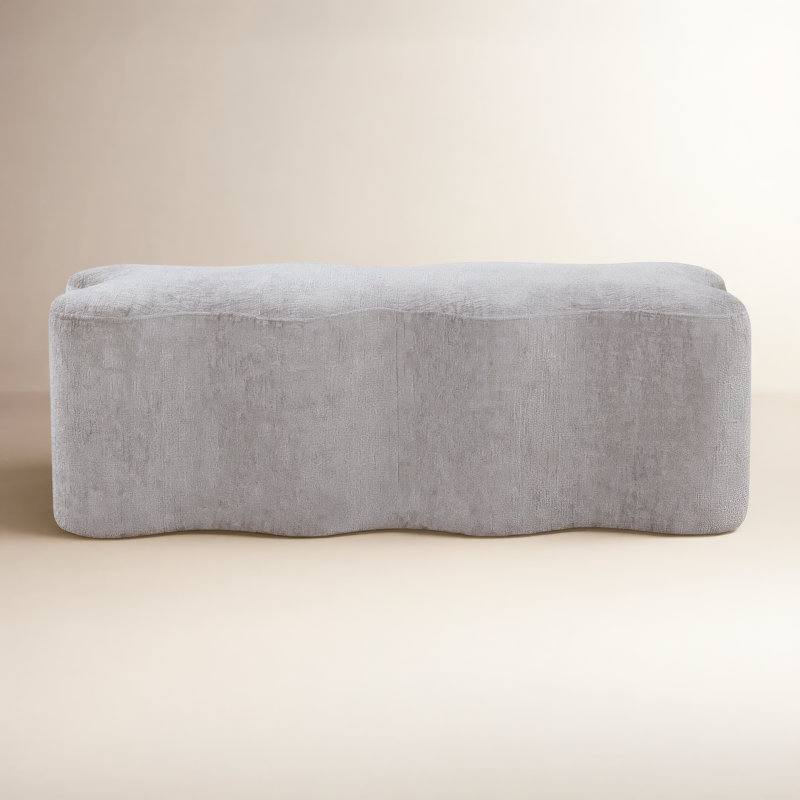 Sellma Chenille Bench, Gray Chenille