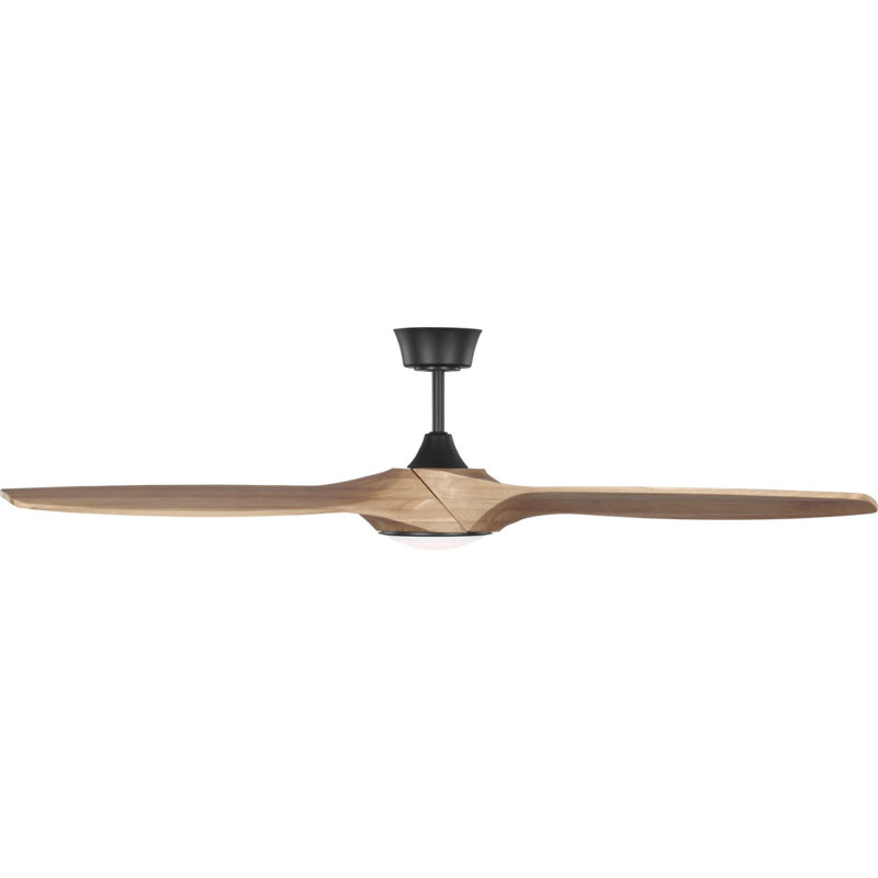 Selen Smart LED Ceiling Fan, Natural Honey, Midnight Black, 60" Wide