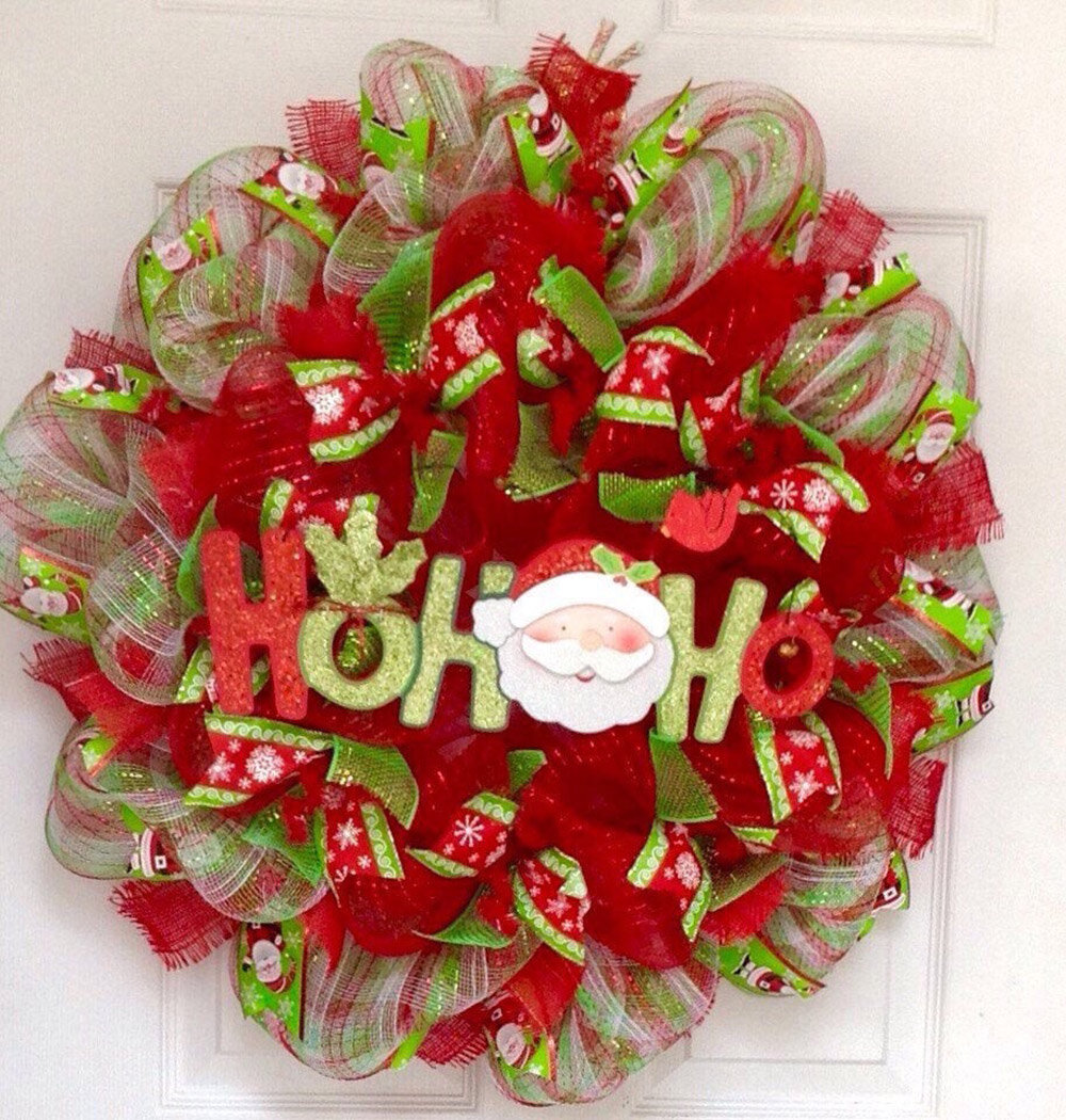 The Holiday Aisle® Christmas Wreath Santa Ho Ho Ho With Candinal 