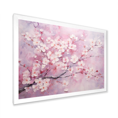 Minimalisme cerisier rose sur toile