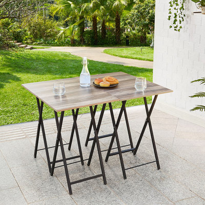 Ensemble de 4 tables pliantes avec plateau télé, table d'appoint pliable, table de bout, table de collation et peu d'espace