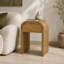 Table de chevet en bois courbé avec tiroir et plateau arrondi-676934054