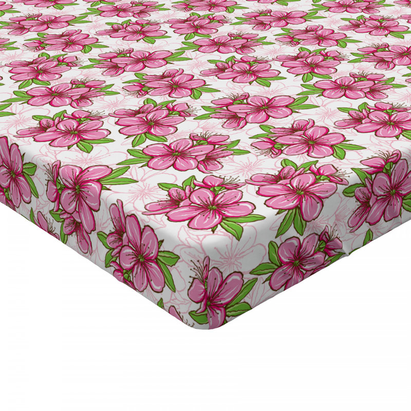 Microfiber Floral Fitted Sheet, Twin Fitted Sheet