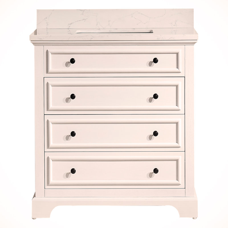 Ensemble de meuble-lavabo simple 36 po avec plateau en marbre, 36 po, entièrement assemblé