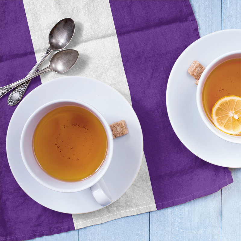 Tea Towel Kitchen Towel, Cotton Blend, Purple/White/Purple