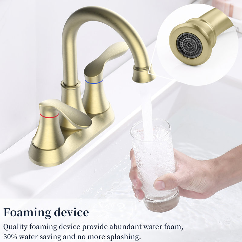 Lavabo pour salle de bain 2 lavabos en or brossé 4 po, bec pivotant à 360 degrés, tuyaux d'évacuation et d'alimentation escamotables, surface de rouille, rouille de lavabo élégante,