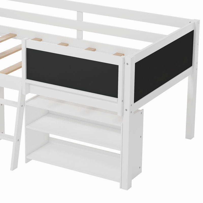 Lit simple avec rangement Güray, Blanc