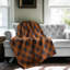 Bleu marine orange rétro - couverture Sherpa de qualité supérieure 1 pièce-100391800