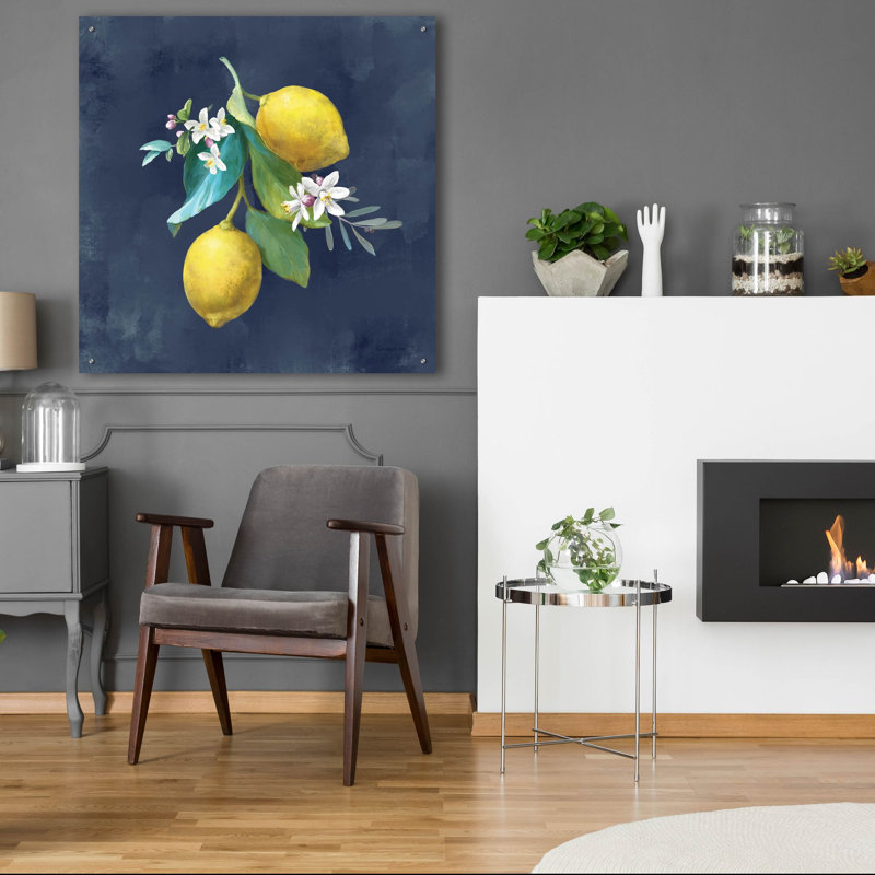 «Lemon Branches 2» par Danhui Nai, art mural en verre acrylique, H 36 po x l 36 po x P 0,2 po