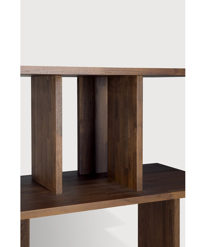 Irregular Solid Wood Geometric Bookcase, 45.5" H x 44" W x 14.5" D