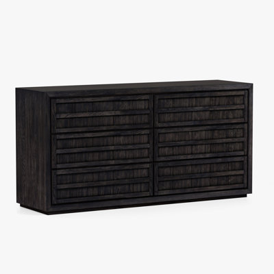 Commode de rangement à 6 tiroirs en bois de chêne massif l 72 po Scotty