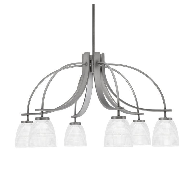 Lustre Cavella Light, avec éclairage de 5 po, H 17,5 po x l 28,75 po x P 28,75 po, 6, Graphite
