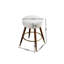 Tabouret pivotant à hauteur de comptoir pivotant à 360 ° de style Mid-Century blanc - moderne, revêtement, ton de bois brun