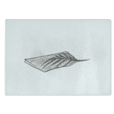 Glass Lone Leaf in Abstract Chopping Board