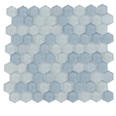 1.2"X1.2" Hexagon Glass Mosaic Tile