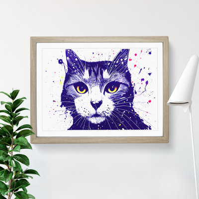 XH1022-1857X Cat Paint Splatter - Single Picture Frame Painting