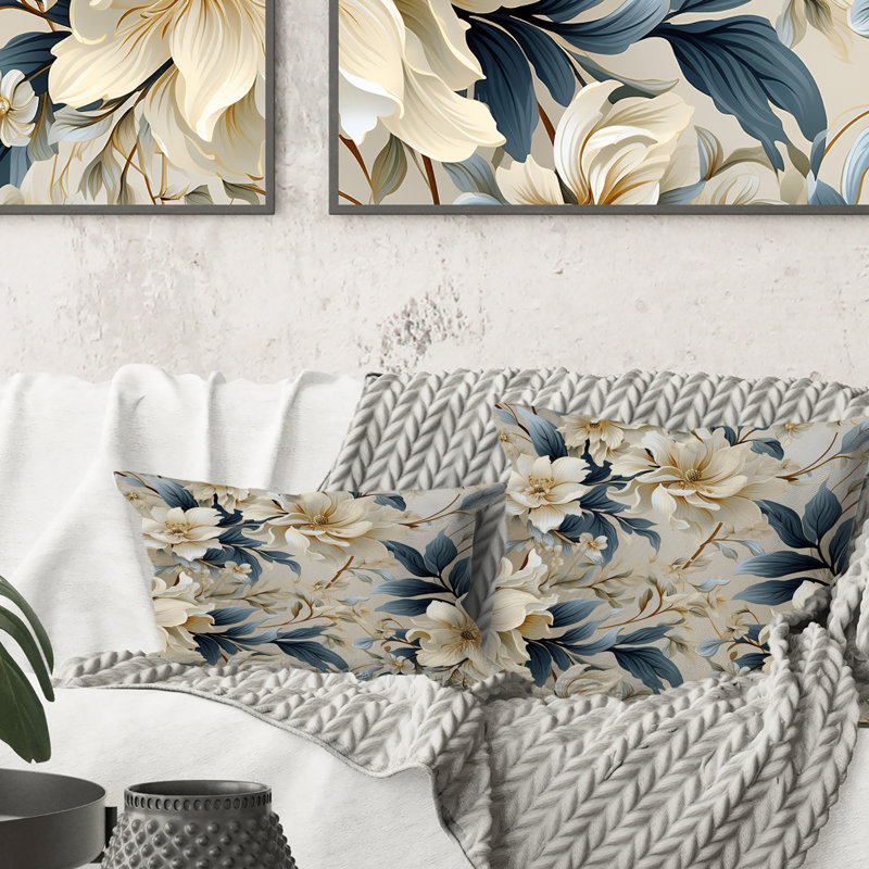 Coussin décoratif contemporain à motif victorien Flourish, H 18 po x l 18 po