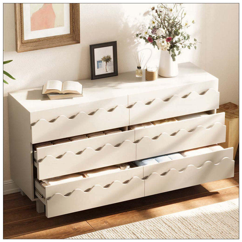 Commode 6 tiroirs 60 po, Ivory