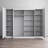 Bucur 102.4" Armoire with Adjustable Shelves, Hanging Rod, Matte Finish-629466267-629466266