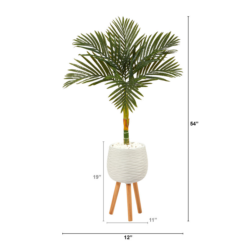 Palmier artificiel dans un pot, H 54 po x l 12 po x P 12 po