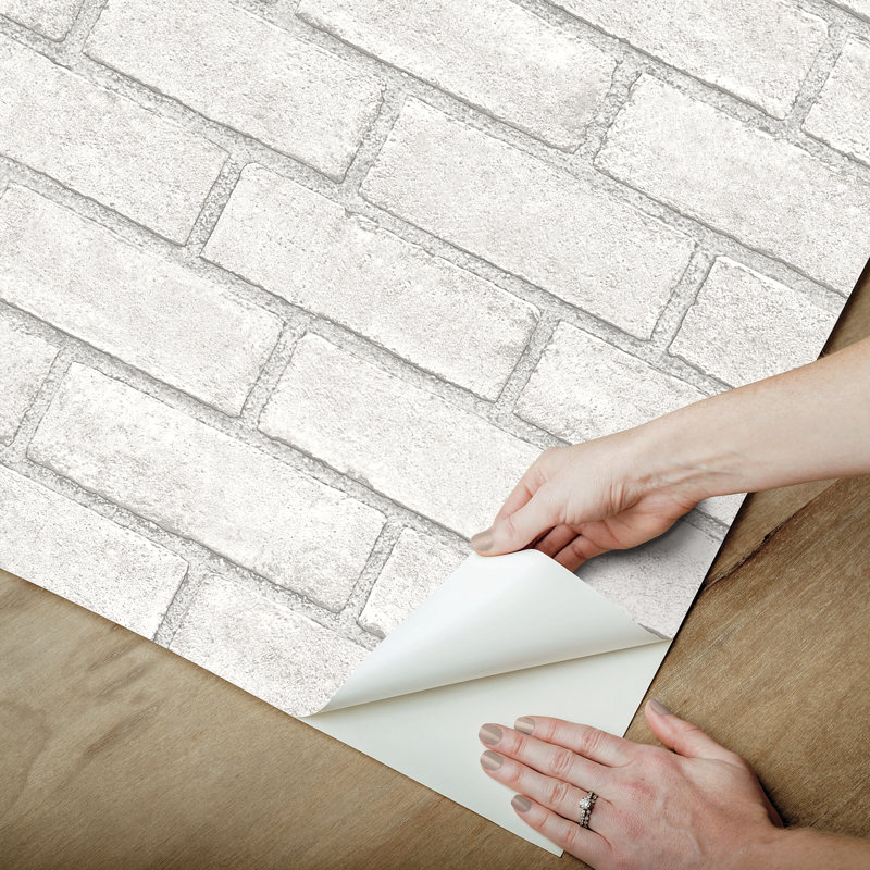 District Brick White Self Adhesive Wallpaper