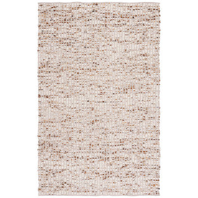 Tapis en laine et en jute tissé à plat Natura en ivoire / beige