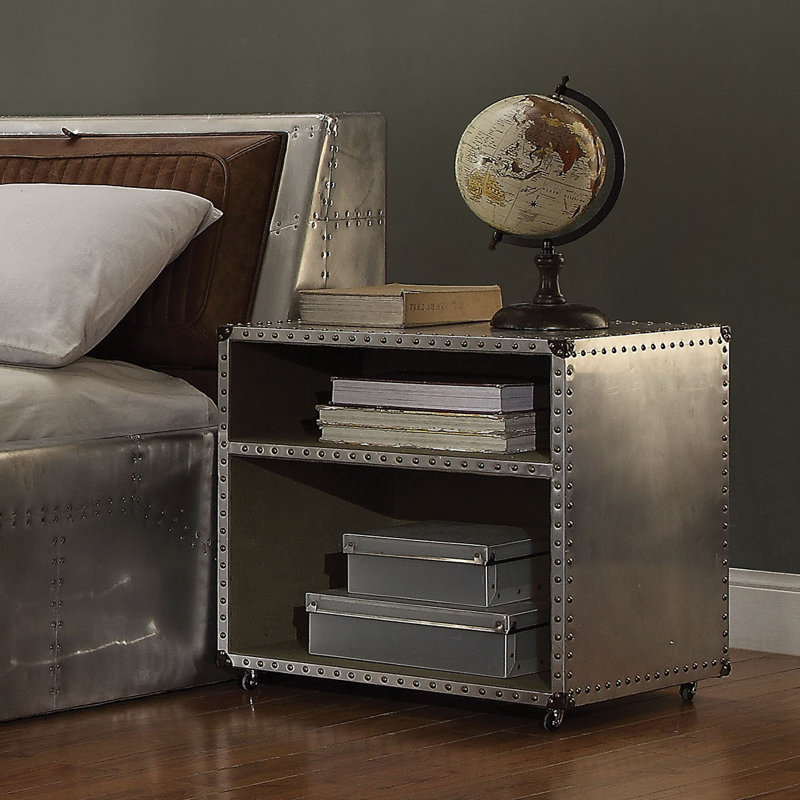 Nightstand w/USB, Aluminum