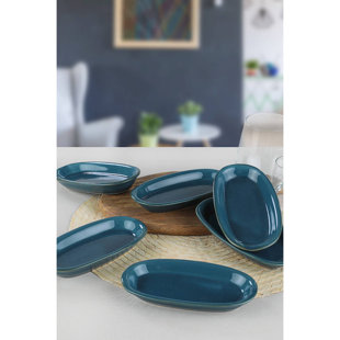 2pc Stoneware Rectangle Baking Dish Set Blue - Figmint™