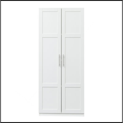 High Wardrobe And Kitchen Cabinet With 2 Doors And 3 Partitions To Separate 4 Storage Spaces by George Oliver