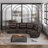 Culbreth 5-Piece Modern Fancy Faux Leather Power And Manual Reclining Sectional With Wide Back And Console