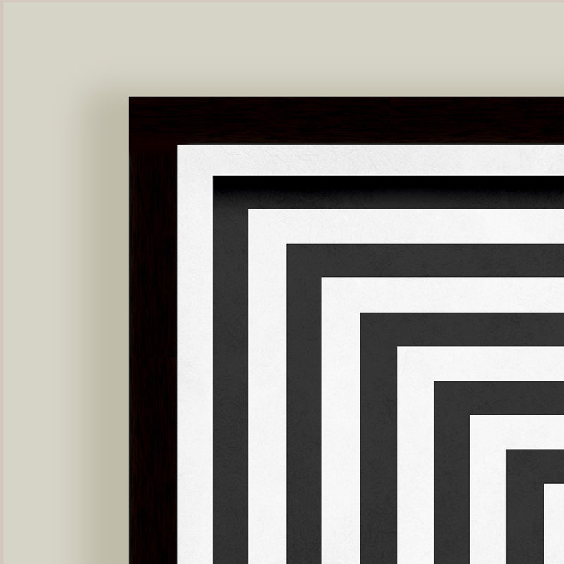 "Lignes noires et blanches", art texturé encadré, H 40 po x l 30 po, Noir, noir, noir, noir