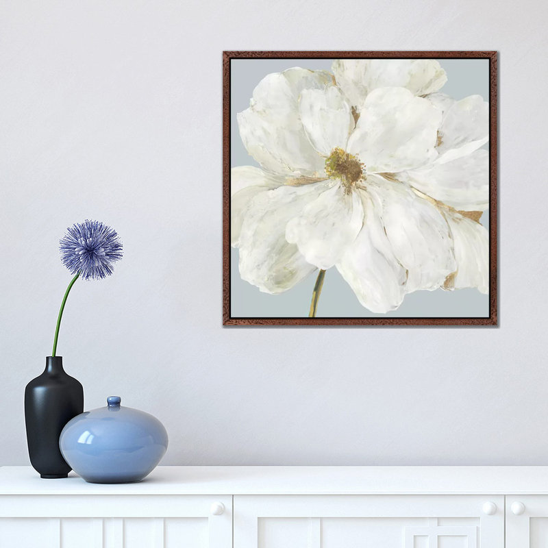Garden Queen I by Asia Jensen - Painting on Canvas, 45.72cm H x 45.72cm W x 3.81cm D, Classic Brown Wood Framed