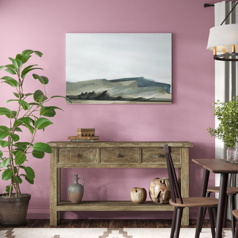 «Farmhouse View II», peinture sur toile, H 24 po x l 36 po