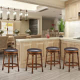 Soraya Swivel Solid Wood Counter Stool