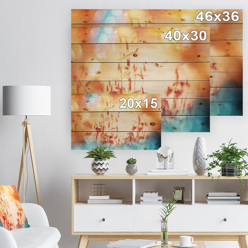 « magnifique little summer look view », impression, H 15 po x l 20 po x P 1 po, Bois