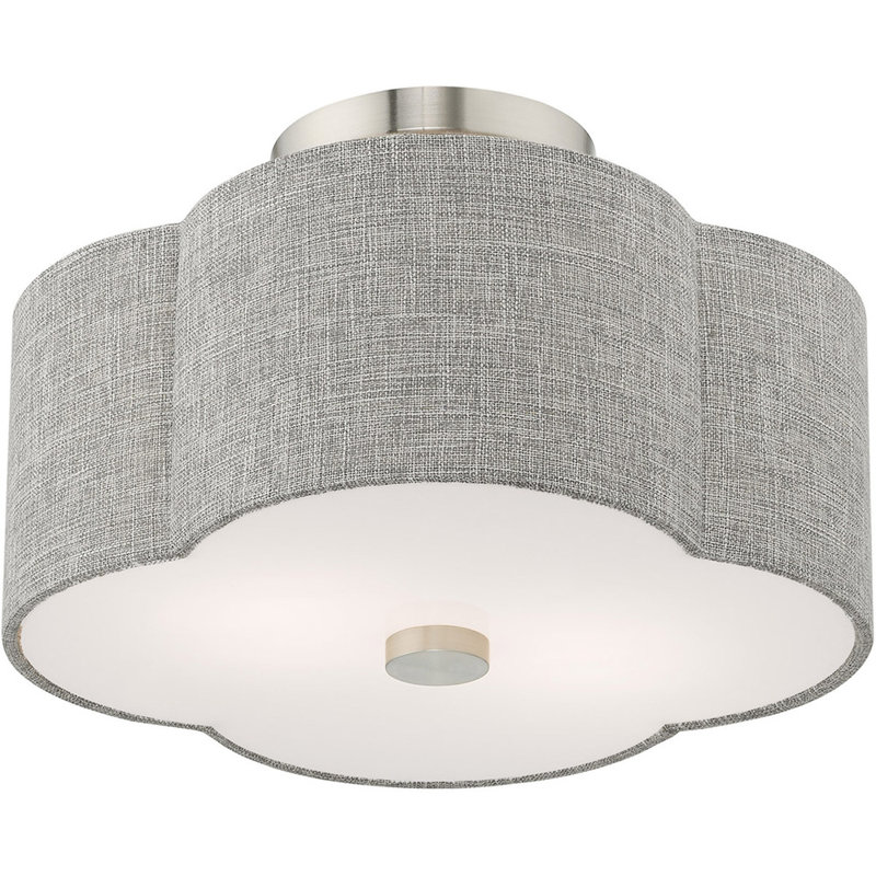 Glass Semi Flush Mount, Gray