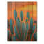 Mexique, cactus au coucher du soleil - Cactus floral, art mural sur bois de pin naturel-75975571