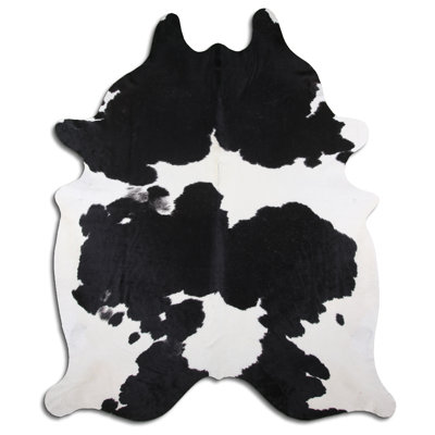 Custom Genuine Black and White Cowhide Rug