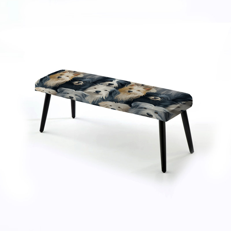 Lisandra - Banc rembourré noir à imprimé animal