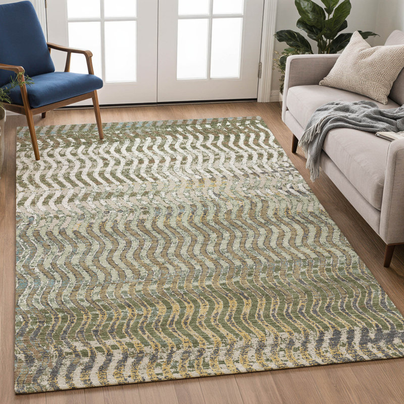 Tapis intérieur / extérieur lavable à la machine Chantille ACN3001, Olive, 3 pi x 5 pi