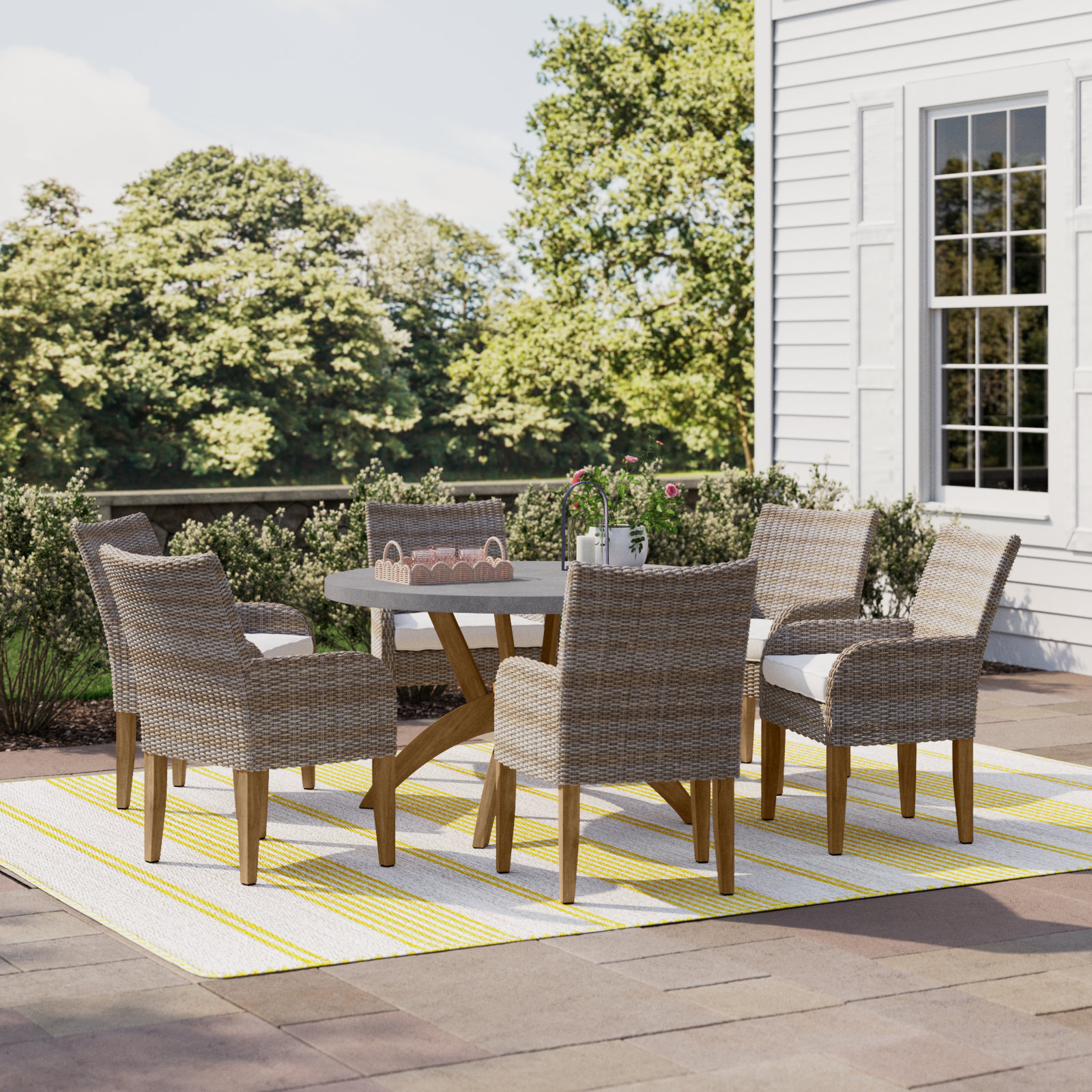Akiva 52" Sunbrella® Patio Dining Set