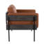 Chaise d'appoint en métal, bois et similicuir